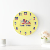 Thank a Soldier Yellow Große Wanduhr (Zuhause)