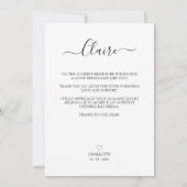 Thank Bridesmaid with Photo and Typography (Rückseite)