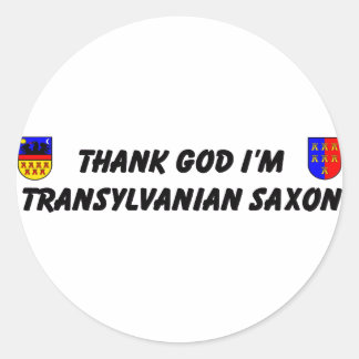 Thank God I'm Transylvanian Saxon Runder Aufkleber