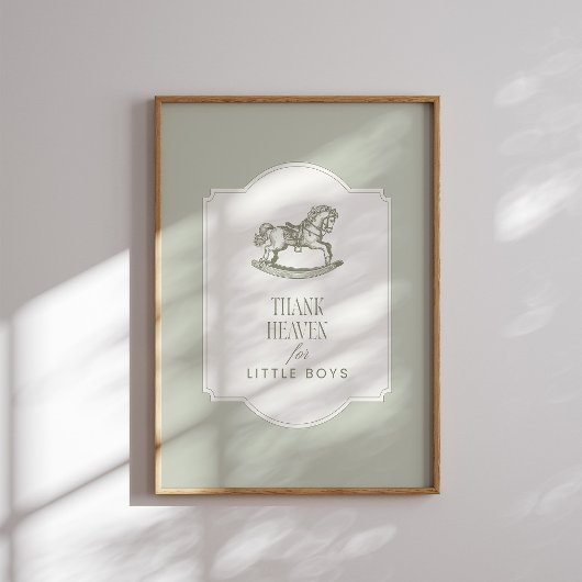 Thank Heaven for Little Boys Wall Art Poster