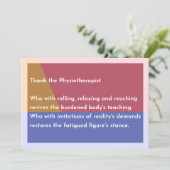 Thank the Physiotherapist Dankeskarte (Stehend Vorderseite)