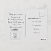 Thank To new Customer. Postkarte (Rückseite)