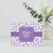 Thank You 100th Number Pattern Purple/White Postkarte (Stehend Vorderseite)