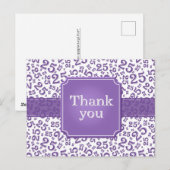 Thank You 25 Number Pattern Purple/White Postkarte (Vorne/Hinten)