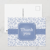 Thank You 35 Number Pattern Blue/White Postkarte (Vorne/Hinten)