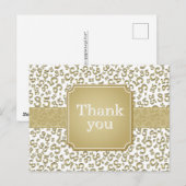 Thank You 35 Number Pattern Gold/White Postkarte (Vorne/Hinten)
