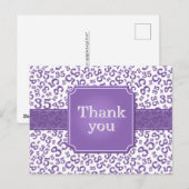 Thank You 35 Number Pattern Purple/White Postkarte (Vorne/Hinten)