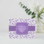 Thank You 40 Number Pattern Purple/White Postkarte (Stehend Vorderseite)