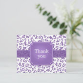 Thank You 45 Number Pattern Purple/White Postkarte (Stehend Vorderseite)