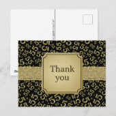 Thank You 55 Number Pattern Black/Gold Postkarte (Vorne/Hinten)