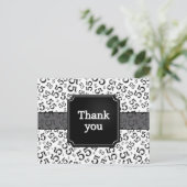 Thank You 55 Number Pattern Black/White Postkarte (Stehend Vorderseite)