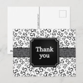 Thank You 55 Number Pattern Black/White Postkarte (Vorne/Hinten)