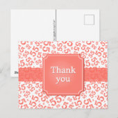 Thank You 55 Number Pattern Coral/White Postkarte (Vorne/Hinten)