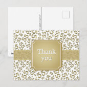 Thank You 55 Number Pattern Gold/White Postkarte (Vorne/Hinten)