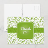 Thank You 55 Number Pattern Green/White Postkarte (Vorne/Hinten)