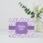 Thank You 55 Number Pattern Purple/White Postkarte (Stehend Vorderseite)