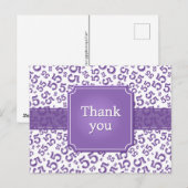 Thank You 55 Number Pattern Purple/White Postkarte (Vorne/Hinten)
