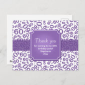 Thank You 60 Random Number Pattern Purple/White Postkarte (Vorne/Hinten)