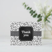 Thank You 65 Number Pattern Black/White Postkarte (Stehend Vorderseite)