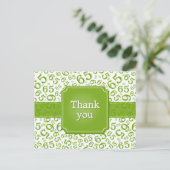 Thank You 65 Number Pattern Green/White Postkarte (Stehend Vorderseite)