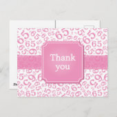 Thank You 65 Number Pattern Pink/White Postkarte (Vorne/Hinten)