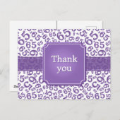 Thank You 65 Number Pattern Purple/White Postkarte (Vorne/Hinten)
