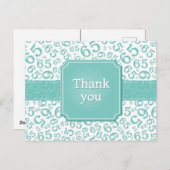 Thank You 65 Number Pattern Teal/White Postkarte (Vorne/Hinten)