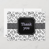Thank You 85 Number Pattern Black/White Postkarte (Vorne/Hinten)