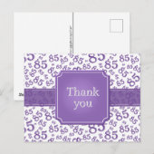 Thank You 85 Number Pattern Purple/White Postkarte (Vorne/Hinten)