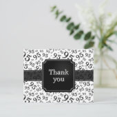 Thank You 95 Number Pattern Black/White Postkarte (Stehend Vorderseite)
