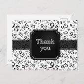 Thank You 95 Number Pattern Black/White Postkarte (Vorne/Hinten)