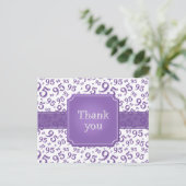 Thank You 95 Number Pattern Purple/White Postkarte (Stehend Vorderseite)
