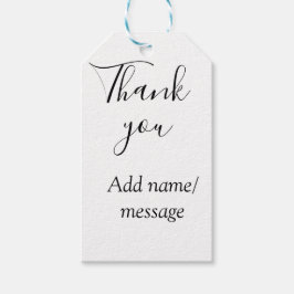 Thank you add name message simple stylish calligra geschenkanhänger