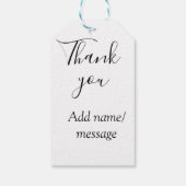 Thank you add name message simple stylish calligra geschenkanhänger (Rückseite)