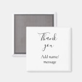 Thank you add name message simple stylish calligra magnet (Vorderseite/Rückseite)