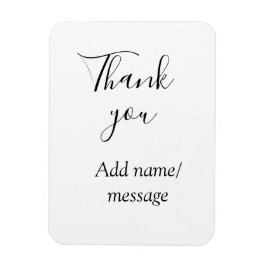 Thank you add name message simple stylish calligra magnet
