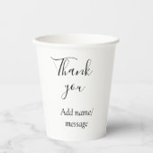 Thank you add name message simple stylish calligra pappbecher (Vorderseite)