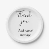 Thank you add name message simple stylish calligra pappteller (Vorderseite)