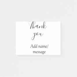Thank you add name message simple stylish calligra post-it klebezettel