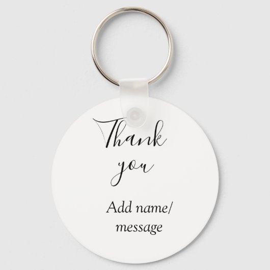 Thank you add name message simple stylish calligra schlüsselanhänger (Vorderseite)