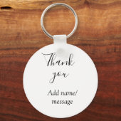 Thank you add name message simple stylish calligra schlüsselanhänger (Rückseite)
