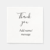 Thank you add name message simple stylish calligra serviette (Vorderseite)
