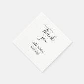 Thank you add name message simple stylish calligra serviette (Ecke)