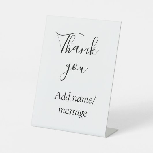 Thank you add name message simple stylish calligra sockelschild (Vorderseite)