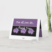 THANK YOU Admin Professionals Day PURPLE FLOWERS Dankeskarte (Rückseite)
