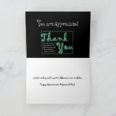 THANK YOU Administrative Professionals Day GREEN Dankeskarte (Innenseite)