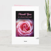 THANK YOU Administrative Professionals Day PINK Dankeskarte (Rückseite)