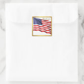 Thank You American Flag Square Envelope Seal Quadratischer Aufkleber (Tasche)