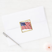 Thank You American Flag Square Envelope Seal Quadratischer Aufkleber (Umschlag)