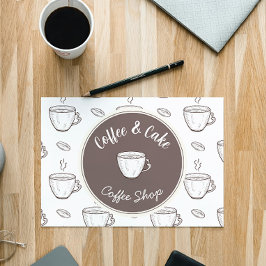 Thank you and Logo Card for Small Coffee Shop Begleitkarte